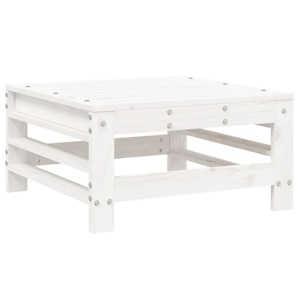 vidaXL Hagesofagruppe 6 deler hvit heltre furu