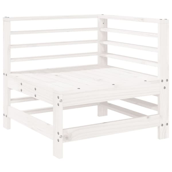 vidaXL Hagesofagruppe 8 deler hvit heltre furu