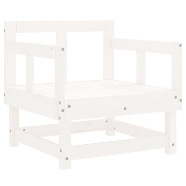 vidaXL Hagesofagruppe 7 deler hvit heltre furu