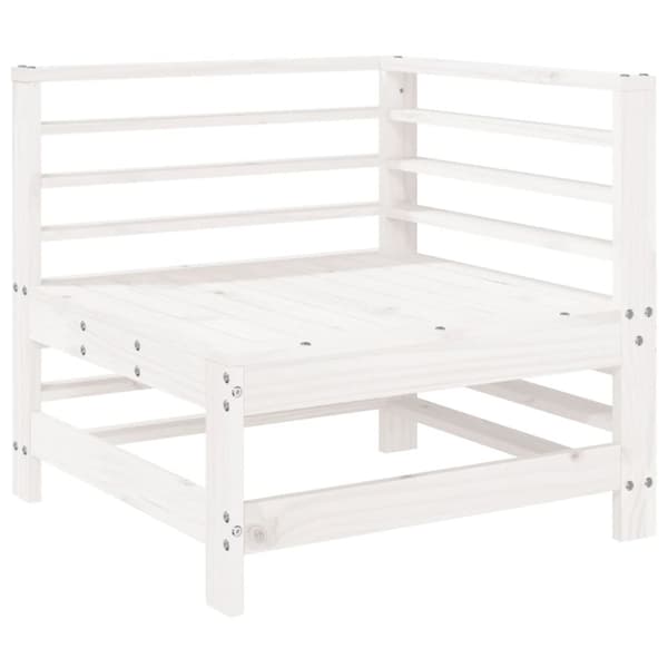 vidaXL Hagesofagruppe 6 deler hvit heltre furu
