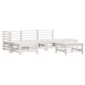 Miniatyrbilde 2 av 7: vidaXL Hagesofagruppe 6 deler hvit heltre furu