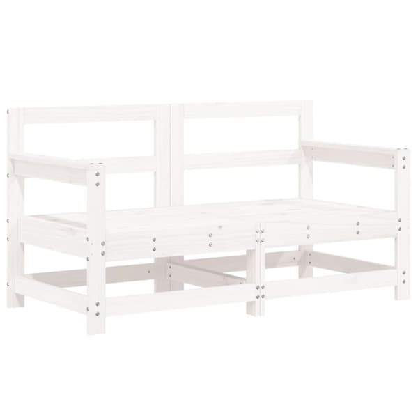 vidaXL Hagesofagruppe 7 deler hvit heltre furu