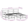 Miniatyrbilde 7 av 7: vidaXL Hagesofagruppe hvit 5 deler heltre furu