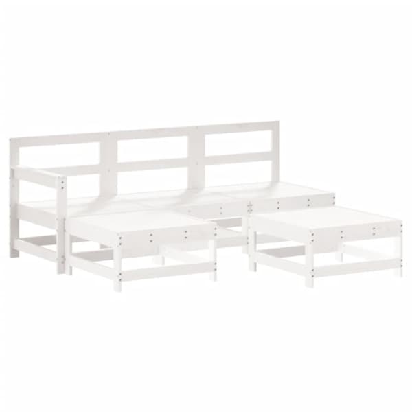 vidaXL Hagesofagruppe hvit 5 deler heltre furu