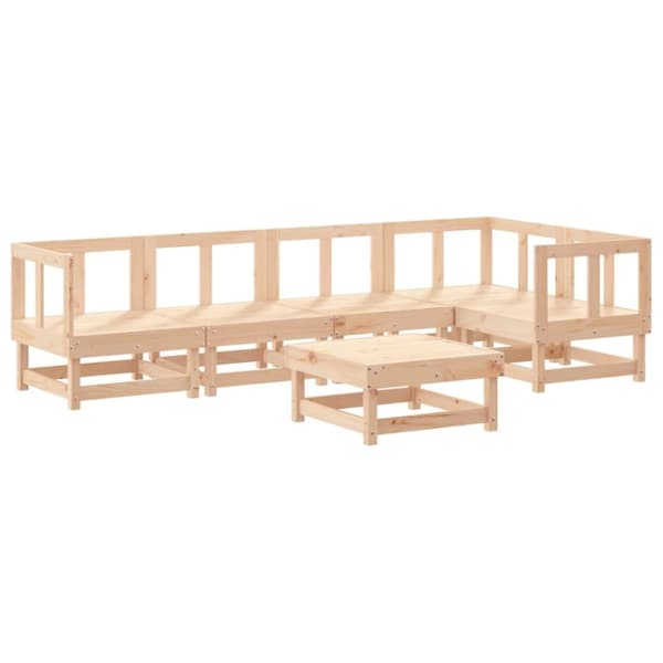 vidaXL Hagesofagruppe 6 deler heltre furu
