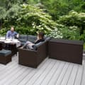 Pikkukuva 7 / 11: Rattan Corner Sofa & Furniture Cushion Storage Box 9-Seater L-shaped Sofa Stools Glass Table Furniture 582L Outdoor Waterproof Carry Bag & Rain Cover