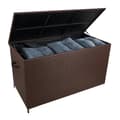 Pikkukuva 8 / 11: Rattan Corner Sofa & Furniture Cushion Storage Box 9-Seater L-shaped Sofa Stools Glass Table Furniture 582L Outdoor Waterproof Carry Bag & Rain Cover
