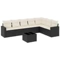 Miniatyrbillede 1 af 3: vidaXL sofasæt til haven 8 dele med hynder polyrattan sort