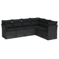Miniatyrbillede 1 af 3: vidaXL sofasæt til haven 6 dele med hynder polyrattan sort