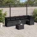 Miniatyrbillede 3 af 3: vidaXL sofasæt til haven 7 dele med hynder polyrattan sort