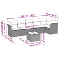 Miniatyrbillede 2 af 3: vidaXL sofasæt til haven 7 dele med hynder polyrattan sort