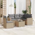 Miniatyrbillede 3 af 3: vidaXL sofasæt til haven 6 dele med hynder polyrattan beige