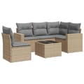 Miniatyrbillede 1 af 3: vidaXL sofasæt til haven 6 dele med hynder polyrattan beige