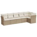 Miniatyrbillede 1 af 3: vidaXL sofasæt til haven 6 dele med hynder polyrattan beige