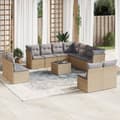 Miniatyrbillede 3 af 3: vidaXL sofasæt til haven 12 dele med hynder polyrattan beige