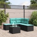 Miniatyrbillede 2 af 4: vidaXL sofasæt til haven 6 dele med hynder polyrattan sort