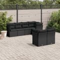 Miniatyrbillede 3 af 3: vidaXL sofasæt til haven 7 dele med hynder polyrattan sort