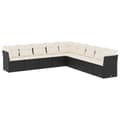 Miniatyrbillede 1 af 3: vidaXL sofasæt til haven 9 dele med hynder polyrattan sort
