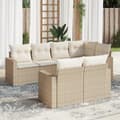 Miniatyrbillede 3 af 3: vidaXL sofasæt til haven 7 dele med hynder polyrattan beige
