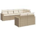 Miniatyrbillede 1 af 3: vidaXL sofasæt til haven 7 dele med hynder polyrattan beige