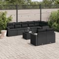 Miniatyrbillede 3 af 3: vidaXL sofasæt til haven 9 dele med hynder polyrattan sort