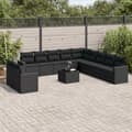 Miniatyrbillede 3 af 3: vidaXL sofasæt til haven 12 dele med hynder polyrattan sort