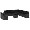 Miniatyrbillede 1 af 3: vidaXL sofasæt til haven 12 dele med hynder polyrattan sort