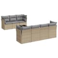 Miniatyrbillede 2 af 3: vidaXL sofasæt til haven 8 dele med hynder polyrattan beige