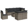 Miniatyrbillede 1 af 4: vidaXL sofasæt til haven 9 dele med hynder polyrattan grå