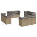 Miniatyrbillede 1 af 3: vidaXL sofasæt til haven 12 dele med hynder polyrattan beige