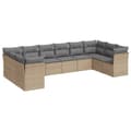 Miniatyrbillede 1 af 3: vidaXL sofasæt til haven 10 dele med hynder polyrattan beige