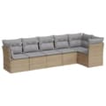 Miniatyrbillede 1 af 3: vidaXL sofasæt til haven 6 dele med hynder polyrattan beige