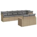Miniatyrbillede 1 af 3: vidaXL sofasæt til haven 8 dele med hynder polyrattan beige