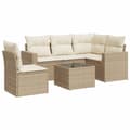 Miniatyrbillede 1 af 3: vidaXL sofasæt til haven 6 dele med hynder polyrattan beige