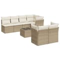Miniatyrbillede 1 af 3: vidaXL sofasæt til haven 8 dele med hynder polyrattan beige
