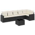 Miniatyrbillede 1 af 3: vidaXL sofasæt til haven 7 dele med hynder polyrattan sort