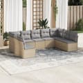 Miniatyrbillede 3 af 3: vidaXL sofasæt til haven 9 dele med hynder polyrattan beige