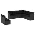 Miniatyrbillede 1 af 3: vidaXL sofasæt til haven 9 dele med hynder polyrattan sort