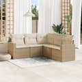 Miniatyrbillede 3 af 3: vidaXL sofasæt til haven 5 dele med hynder polyrattan beige