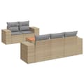 Miniatyrbillede 1 af 3: vidaXL sofasæt til haven 6 dele med hynder polyrattan beige