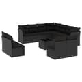 Miniatyrbillede 1 af 3: vidaXL sofasæt til haven 12 dele med hynder polyrattan sort
