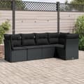Miniatyrbillede 3 af 3: vidaXL sofasæt til haven 5 dele med hynder polyrattan sort