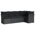 Miniatyrbillede 1 af 3: vidaXL sofasæt til haven 5 dele med hynder polyrattan sort
