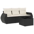 Miniatyrbillede 3 af 4: vidaXL sofasæt til haven 4 dele med hynder polyrattan sort