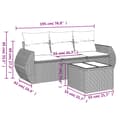 Miniatyrbillede 4 af 4: vidaXL sofasæt til haven 4 dele med hynder polyrattan sort