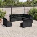 Miniatyrbillede 3 af 3: vidaXL sofasæt til haven 11 dele med hynder polyrattan sort