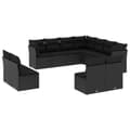 Miniatyrbillede 1 af 3: vidaXL sofasæt til haven 11 dele med hynder polyrattan sort
