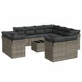 Miniatyrbillede 1 af 3: vidaXL sofasæt til haven 12 dele med hynder polyrattan grå