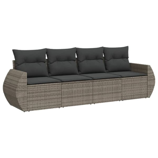 vidaXL sofasæt til haven 4 dele med hynder polyrattan grå
