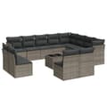 Miniatyrbillede 1 af 3: vidaXL sofasæt til haven 13 dele med hynder polyrattan grå